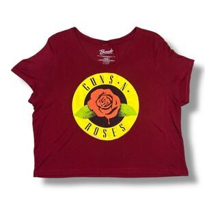 Bravado Guns N’ Roses Cropped Band Tee Maroon Graphic T-Shirt XL